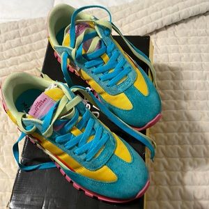 Marc Jacobs Teal and Yellow Sneakers